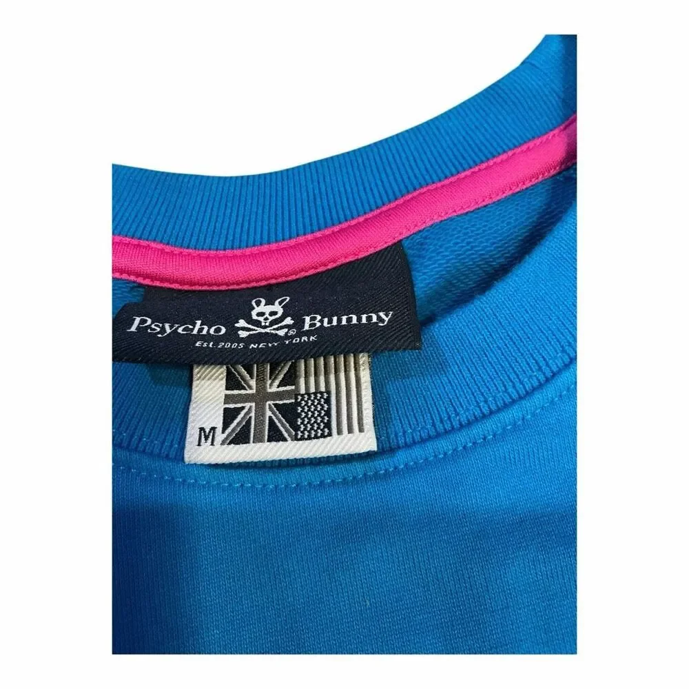 NWOT Psycho Bunny Women's Size Medium Blue Long Sleeve Top Sweater